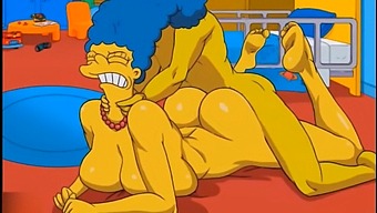Marge, The Horny Housewife, Moans In Ecstasy As She Gets Filled With Hot Cum In Her Rear End And Squirts In All Directions