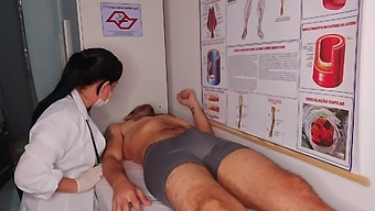 The Boy Got A Hard One In Front Of The Nurse.